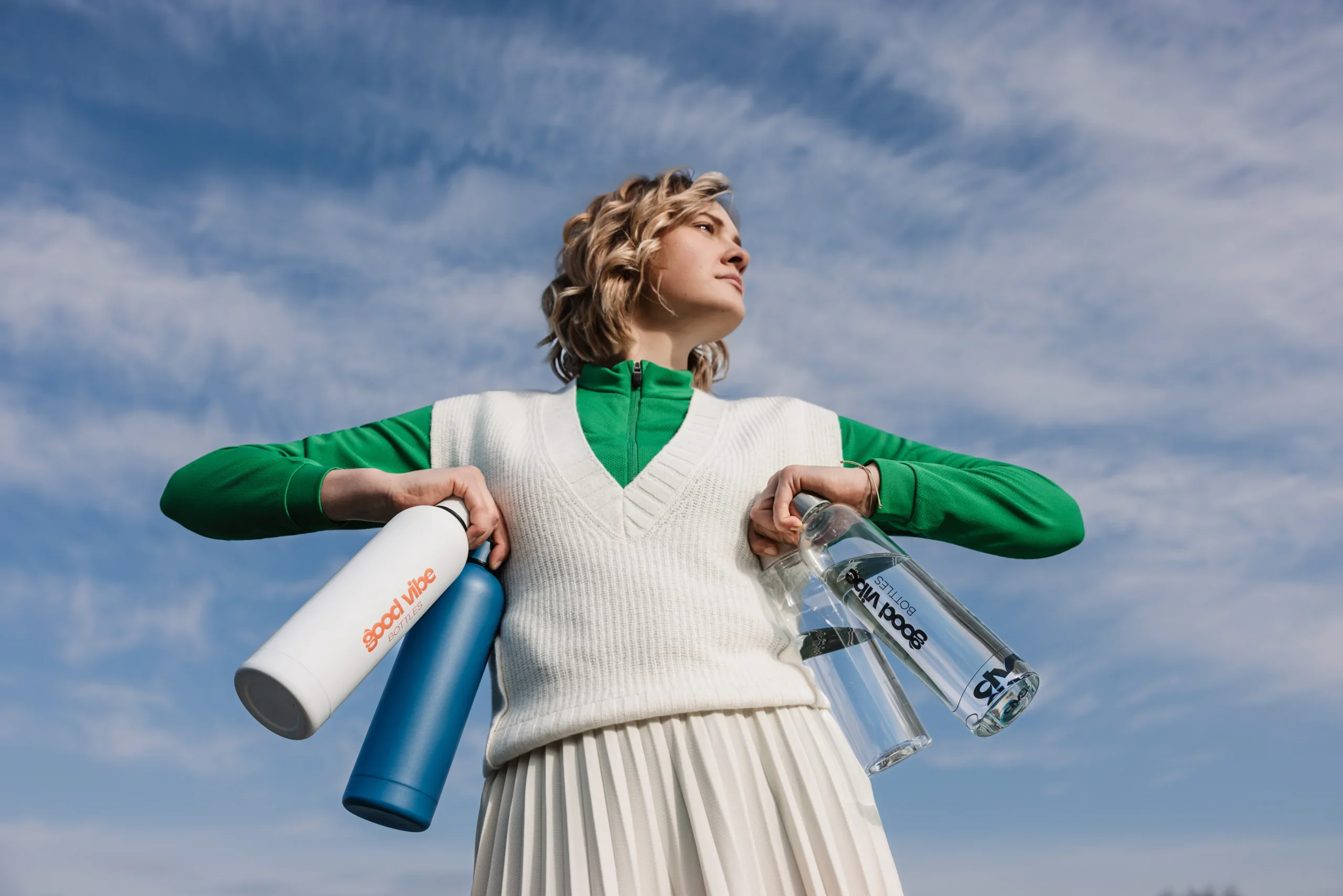 Personalisierte Trinkflaschen mit Logo von Good Vibe Bottles